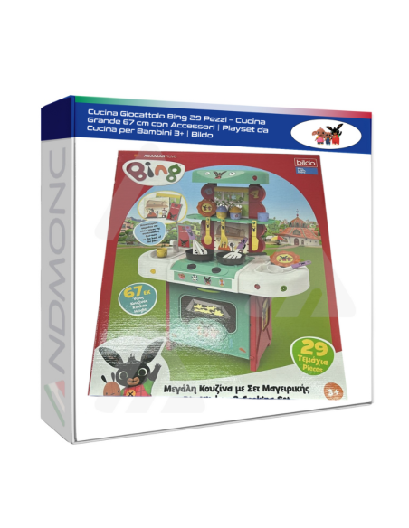 Cucina Giocattolo Bing 29 Pezzi – Cucina Grande 67 cm con Accessori  Playset da Cucina per Bambini 3+  Bildo