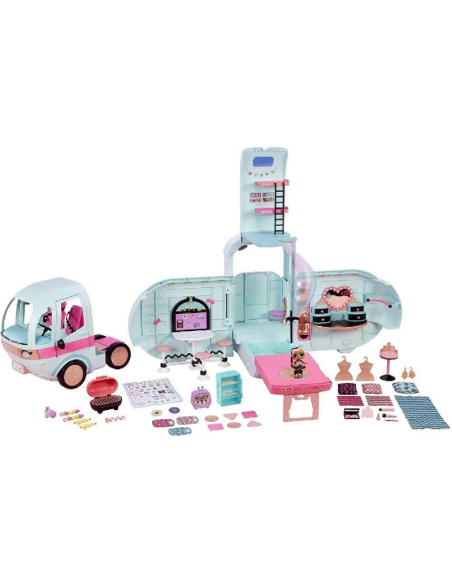 LOL Surprise 2-in-1 Glamper – Camper Giocattolo con Luci, Suoni e 55+ Accessori  Playset Deluxe per Bambole LOL