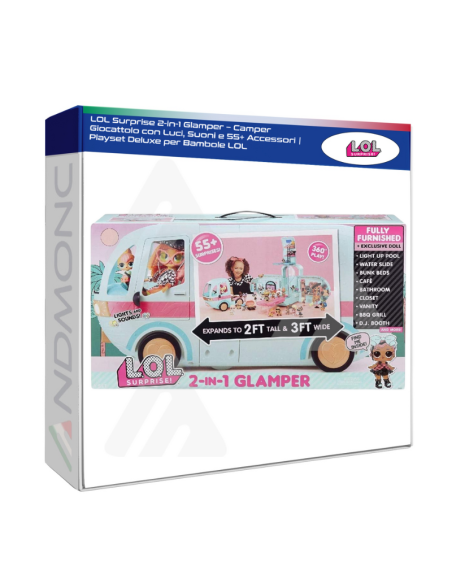 LOL Surprise 2-in-1 Glamper – Camper Giocattolo con Luci, Suoni e 55+ Accessori  Playset Deluxe per Bambole LOL