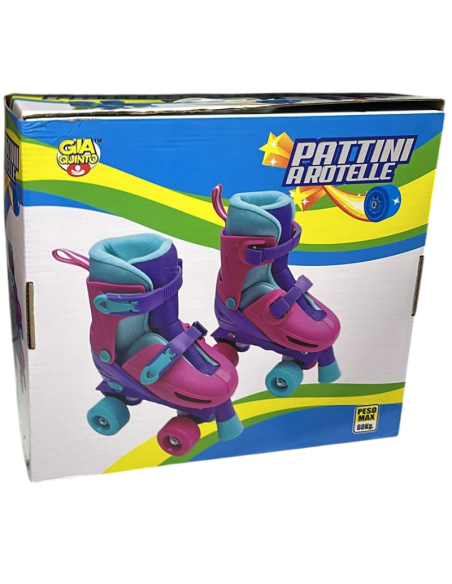 Pattini a Rotelle per Bambini – Regolabili, Quattro Ruote, Design Colorato  Peso Max 60 kg  Gia Quinto