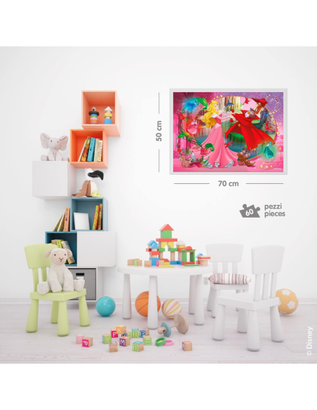 Puzzle Disney Princess Aurora 60 Pezzi Maxifloor Double-Face Lisciani – Gioco Educativo 4+