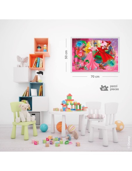 Puzzle Disney Princess Aurora 60 Pezzi Maxifloor Double-Face Lisciani – Gioco Educativo 4+