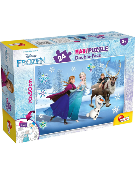 Puzzle Disney Frozen 24 Pezzi Maxipuzzle Double-Face Lisciani – Gioco Educativo 3+