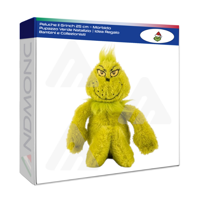 Peluche Il Grinch 25 cm – Morbido Pupazzo Verde...