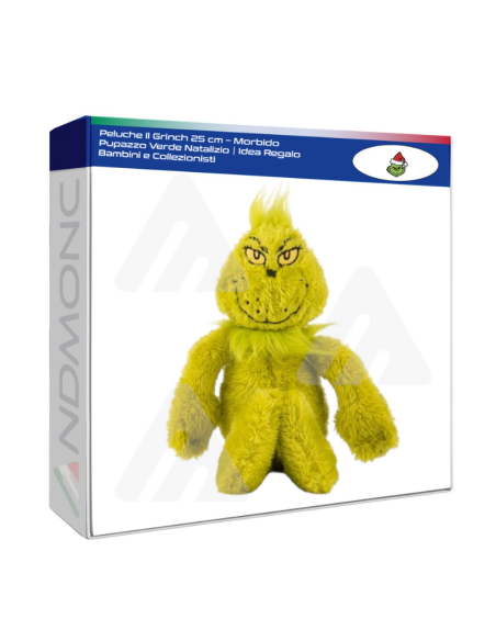 Peluche Il Grinch 25 cm – Morbido Pupazzo Verde Natalizio  Idea Regalo Bambini e Collezionisti