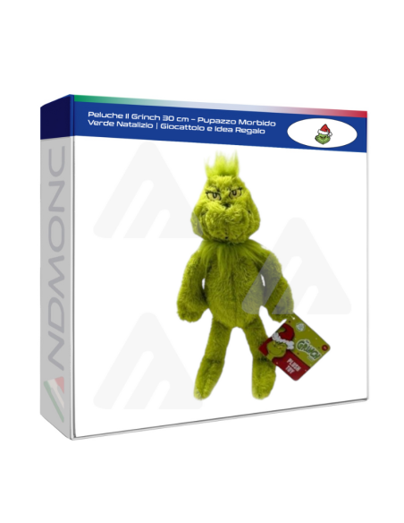 Peluche Il Grinch 30 cm – Pupazzo Morbido Verde Natalizio  Giocattolo e Idea Regalo