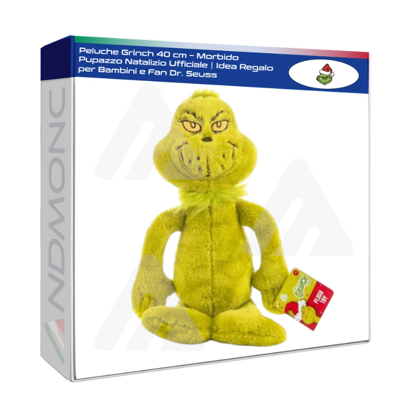 Peluche Grinch 40 cm – Morbido Pupazzo...