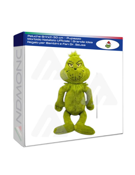 Peluche Grinch 50 cm – Pupazzo Morbido Natalizio Ufficiale  Grande Idea Regalo per Bambini e Fan Dr. Seuss