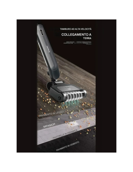 Andowl Q-XC3 Elettro Mop Elettrico Senza Fili – Lavapavimenti Ricaricabile, Colore Nero