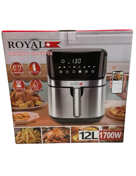 Friggitrice ad Aria Royal 12 Litri 1700W Digitale Smart WiFi – Forno ad Aria Calda Senza Olio con App Tuya