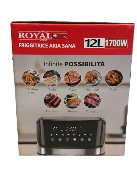 Friggitrice ad Aria Royal 12 Litri 1700W Digitale Smart WiFi – Forno ad Aria Calda Senza Olio con App Tuya