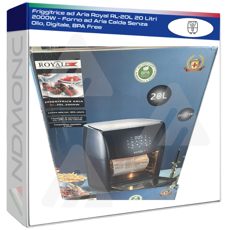 Friggitrice ad Aria Royal RL-20L 20 Litri 2000W...