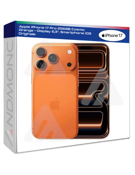 Apple iPhone 17 Pro 256GB Cosmic Orange – Display 6,3", Smartphone iOS Originale Nuovo Ufficiale