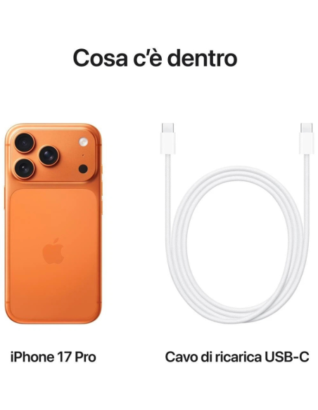 Apple iPhone 17 Pro 256GB Cosmic Orange – Display 6,3", Smartphone iOS Originale Nuovo Ufficiale