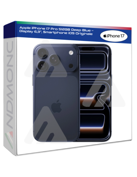 Apple iPhone 17 Pro 512GB Deep Blue – Display 6,3", Smartphone iOS Originale Nuovo Ufficiale