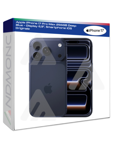 Apple iPhone 17 Pro Max 256GB Deep Blue – Display 6,9", Smartphone iOS Originale Nuovo ufficiale