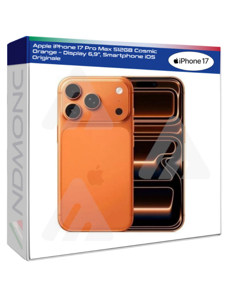 Apple iPhone 17 Pro Max 512GB Cosmic Orange – Display 6,9", Smartphone iOS Originale Nuovo ufficiale