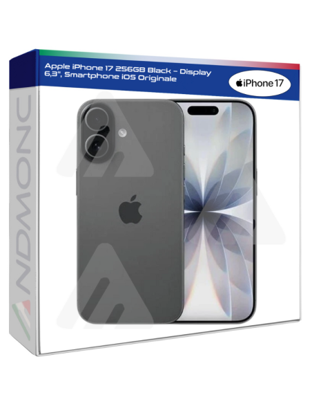 Apple iPhone 17 256GB Black – Display 6,3", Smartphone iOS Originale Nuovo ufficiale