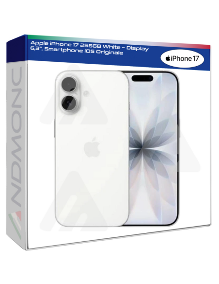 Apple iPhone 17 256GB White – Display 6,3", Smartphone iOS Originale Nuovo ufficiale