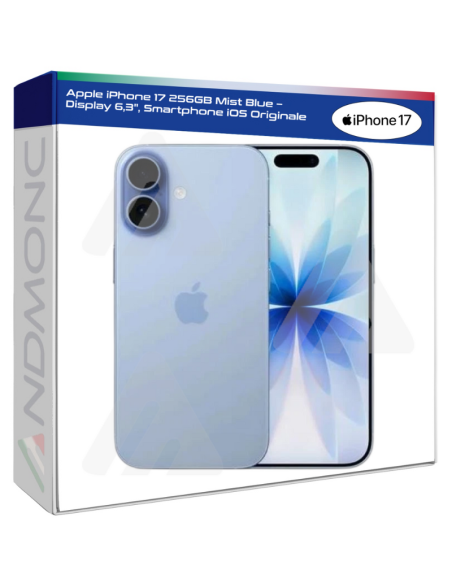 Apple iPhone 17 256GB Mist Blue – Display 6,3", Smartphone iOS Originale Nuovo ufficiale