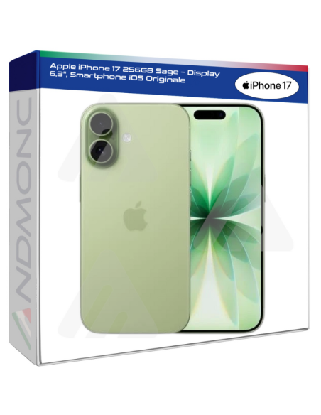 Apple iPhone 17 256GB Sage – Display 6,3", Smartphone iOS Originale Nuovo ufficiale