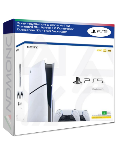 Sony PlayStation 5 Console 1TB Standard Slim White + 2 Controller DualSense ITA – PS5 Next-Gen
