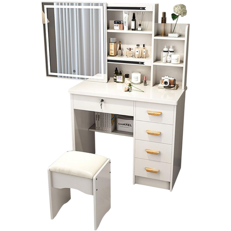 Tavolo da Trucco con Specchio Scorrevole LED 2...