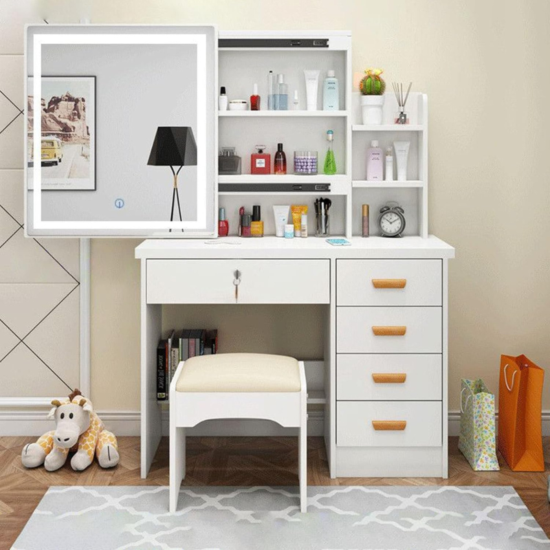 Tavolo da Trucco con Specchio Scorrevole LED 2...