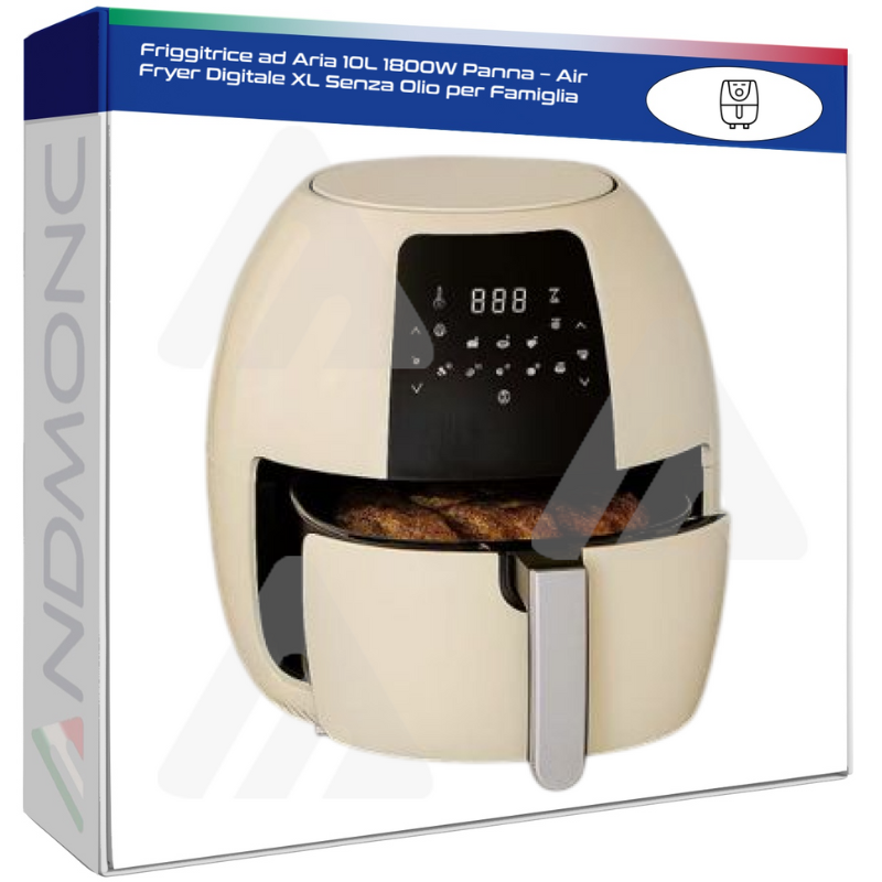 Friggitrice ad Aria 10L 1800W Panna – Air Fryer...