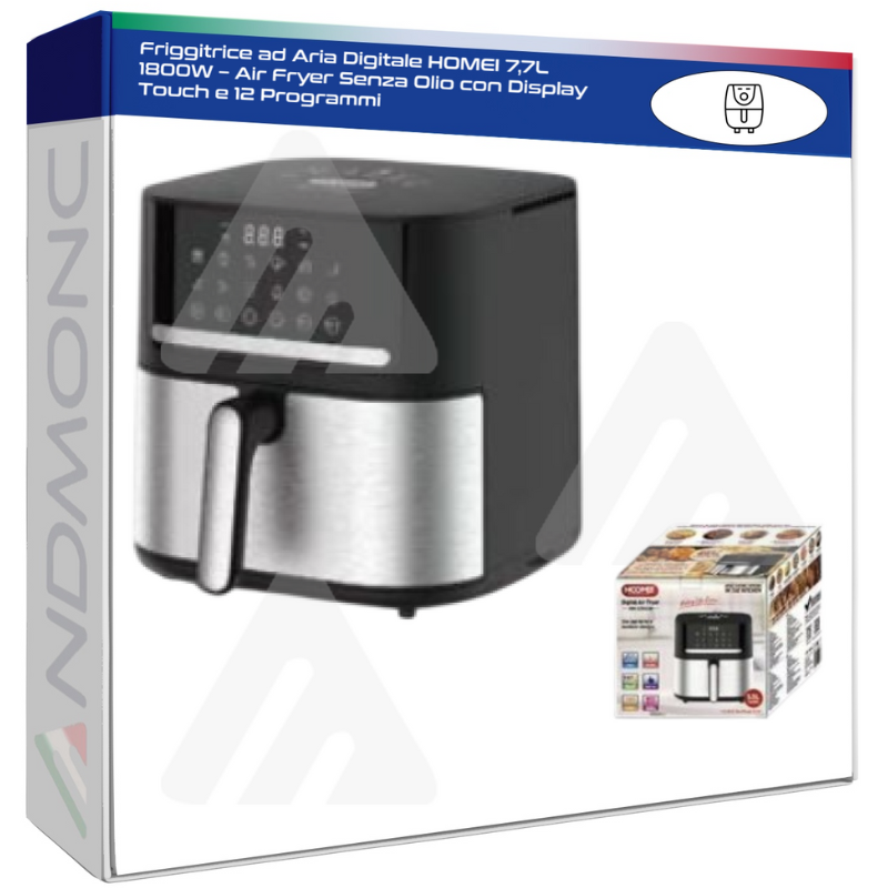 Friggitrice ad Aria Digitale HOMEI 7,7L 1800W –...