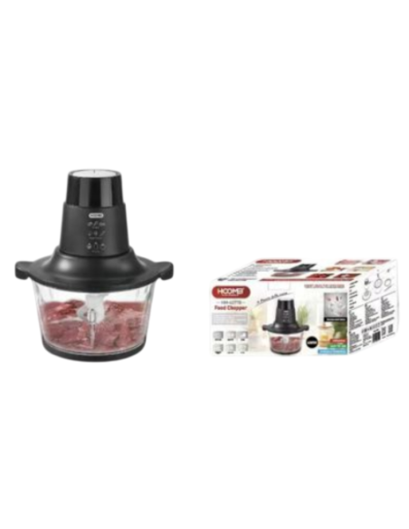 Tritatutto Elettrico HOOMEI HM-6277B 1,5L – Food Chopper 400W a 2 Velocità con Lame in Acciaio Inox e Ciotola in Vetro