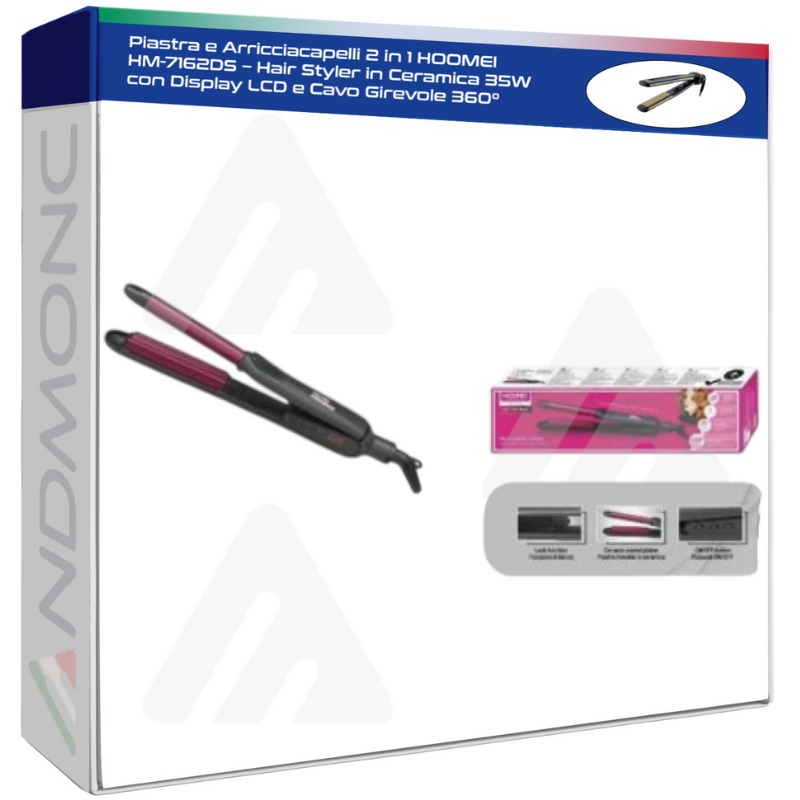 Piastra e Arricciacapelli 2 in 1 HOOMEI...