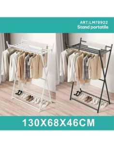 Stand Appendiabiti Portatile in Alluminio 130x68x46 cm –... 2