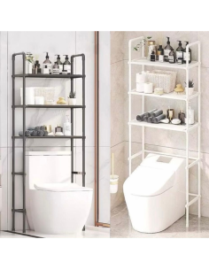 Scaffale Portaoggetti Bagno Sopra WC 3 Ripiani 47x26x155... 2