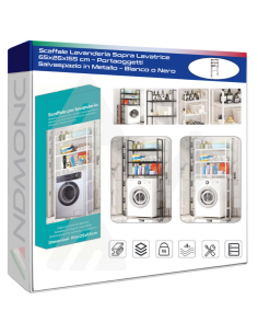 Scaffale Lavanderia Sopra Lavatrice 65x26x155 cm –...