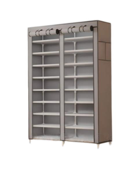 Scarpiera Doppia Salvaspazio in Tessuto con Ripiani – Armadio Porta Scarpe Grande Capacità, 113x30x124 cm