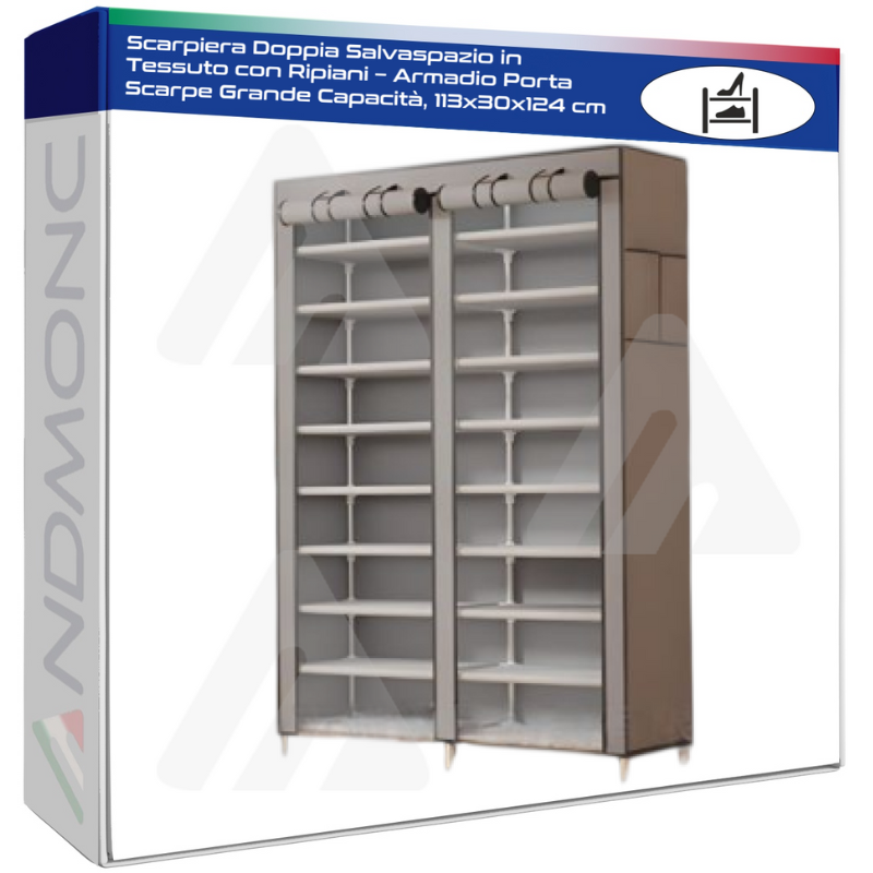 Scarpiera Doppia Salvaspazio in Tessuto con...