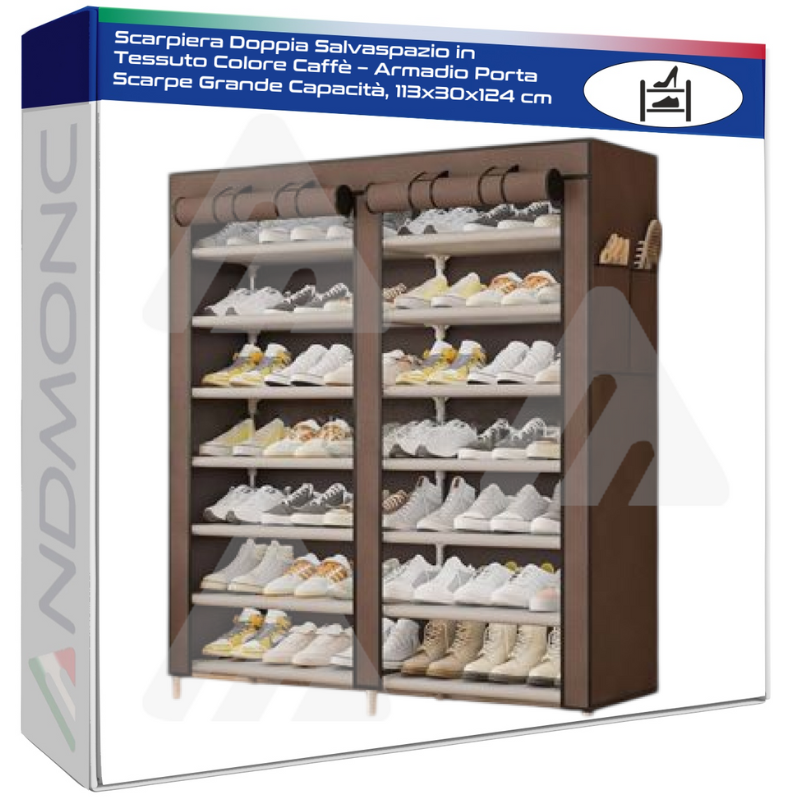 Scarpiera Doppia Salvaspazio in Tessuto Colore...