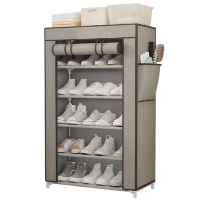 Scarpiera Salvaspazio in Tessuto con Ripiani –...