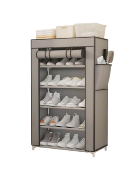 Scarpiera Salvaspazio in Tessuto con Ripiani – Armadio Porta Scarpe Compatto, 58x30x95 cm