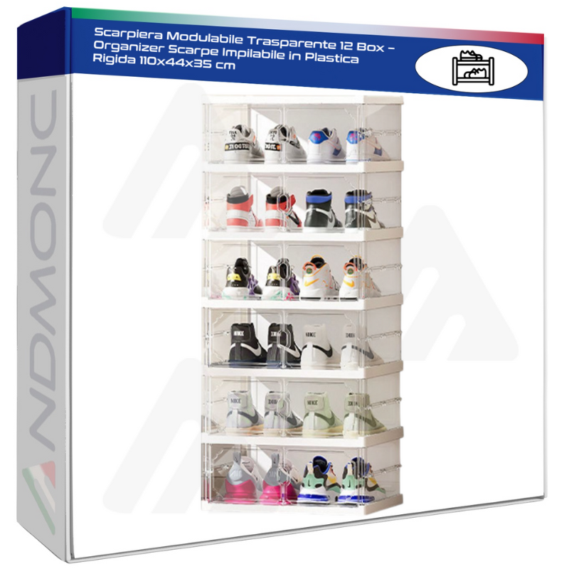 Scarpiera Modulabile Trasparente 12 Box –...