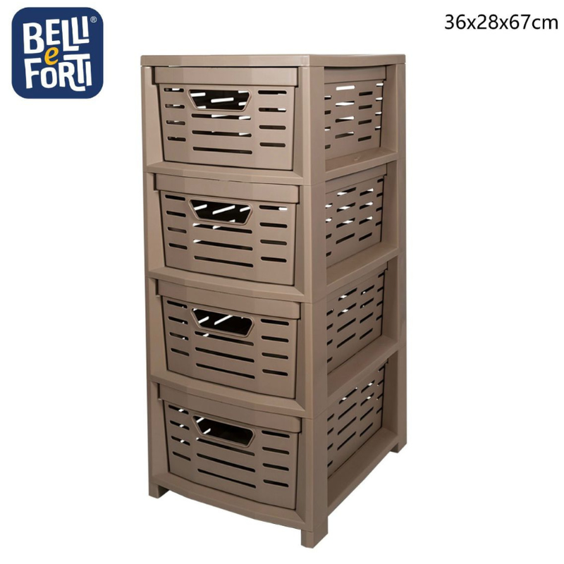 Cassettiera in Plastica 4 Cassetti Impilabile...