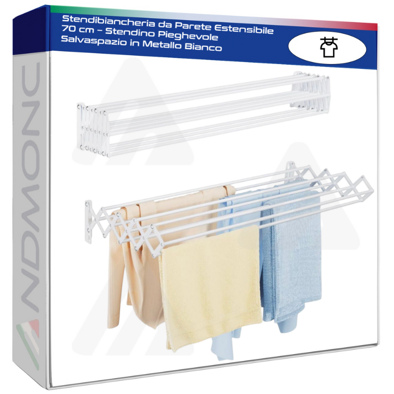 Stendibiancheria da Parete Estensibile 70 cm –...