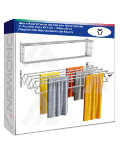 Stendibiancheria da Parete Estensibile in Acciaio Inox 60...