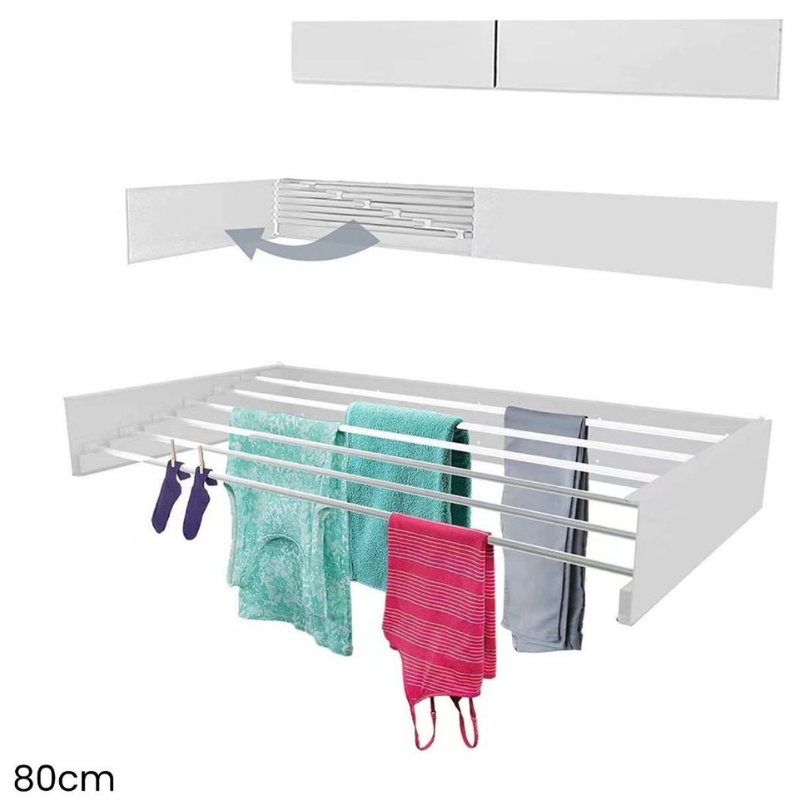 Stendibiancheria da Parete a Scomparsa 80 cm –...