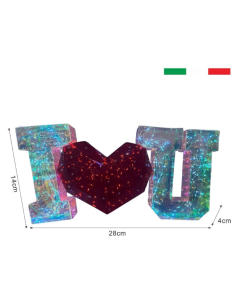 Scritta Luminosa LED “I LOVE YOU” con Cuore – Decorazione... 2