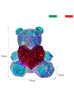 Orsetto Luminoso LED con Cuore Rosso – Decorazione... 2