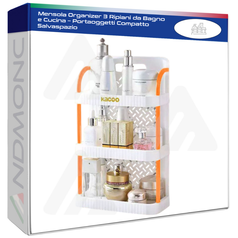 Mensola Organizer 3 Ripiani da Bagno e Cucina –...