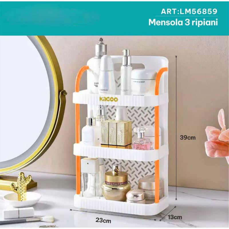 Mensola Organizer 3 Ripiani da Bagno e Cucina –...