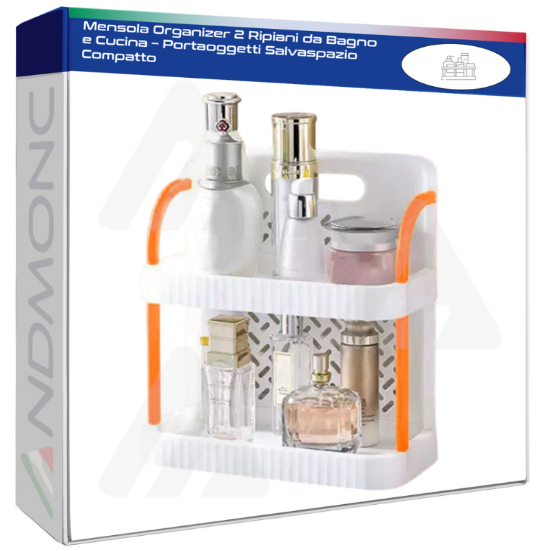 Mensola Organizer 2 Ripiani da Bagno e Cucina –...